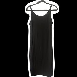 H&M BLACK RIBBED MINI DRESS IN LARGE